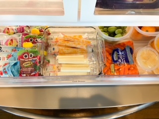 Refrigerator snack drawer for kids