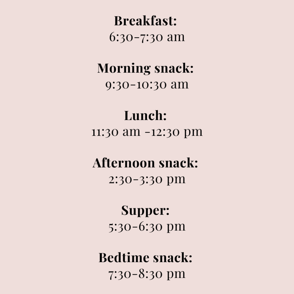 Snack schedule