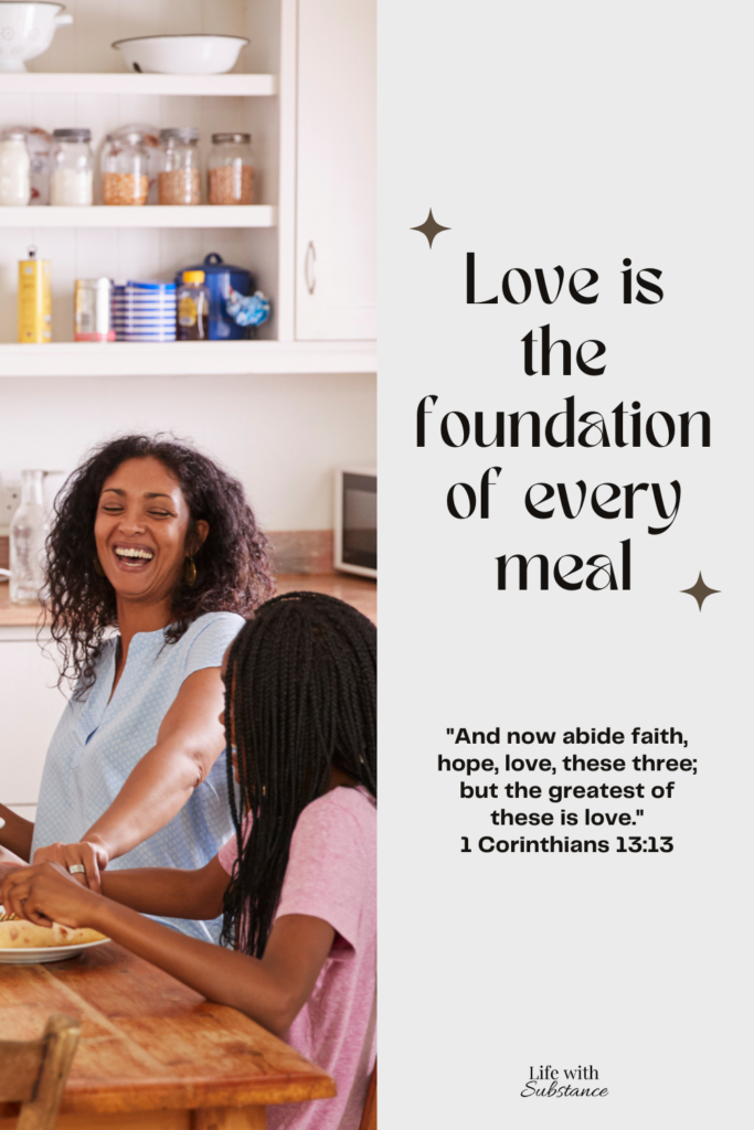 Showing love at meals as the fruits of the Spirit